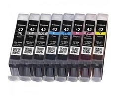 CANON 1LB CLI-42 8inks rašalo kasetė juodas ir spalvos standartinės talpos sudėtinė pakuotė pilni 8 rašalai