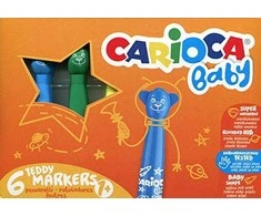 Flomasteriai mažyliams CARIOCA BABY TEDDY MARKER, 6 spalvų
