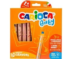Kreidelės mažyliams CARIOCA BABY 3in1 1+, 10 vnt.