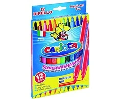Flomasteriai CARIOCA BIRELLO, dvipusiai, 12 spalvų