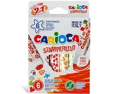Flomasteriai-antspaudukai CARIOCA, 6 spalvos