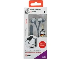 2GO In-Ear Stereo Ausinės "Luxury" Zipper-Style, Juodos spalvos