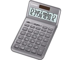 Stalinis skaičiuotuvas CASIO JW-200SC, blizgi pilka sp.