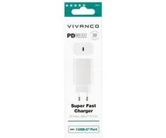 Vivanco įkroviklis USB-C PD3 30W, baltas (62304)