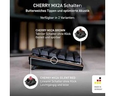 Cherry Klaviatūra KC 200 MX MX2A Silent Raudona [DE] Juodas/bronze MX2A SILENT Raudonas Switch