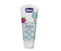 CHICCO braškių skonio dantų pasta su fluoru, 12M+