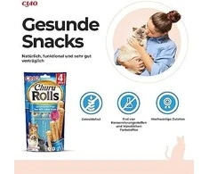 Inaba Churu Cat skanėstas Rolls vištienos tuno šukutės (4 lazdelės) 40g