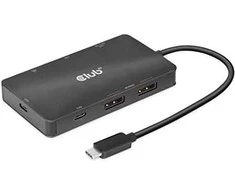 HUB USB Club 3D Club3D USB- 7-in1-HUB USB- C > 2xDP / 2xUSB / 2xUSB- C / RJ45 100W mažmeninė prekyba