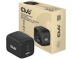 Club 3D Club3D kelioninis įkroviklis 65W GAN technologija, 3 prievadai (2xUSB-C + USB-A), PPS, Power Delivery (PD) 3.0 palaikymas