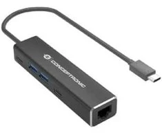Adapteris AV Conceptronic CONCEPTRONIC Adapteris USB-C -> 2,5GbE 2xUSB-C USB-A 0,15m sw