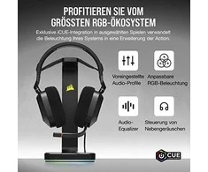 Žaidimų ausinės Corsair HS80 RGB Carbon, Juodos
