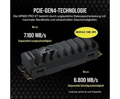 Corsair SSD MP600 PRO XT 1000 GB SSD form factor M.2 2280 SSD sąsaja PCIe Gen 4.0 x4 Rašymo greitis 5800 MB/s Skaitymo greitis 7100 MB/s