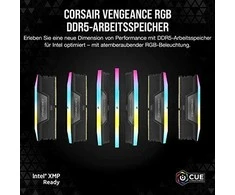 RAM CORSAIR VENGEANCE RGB 64GB 2x32GB DDR5 6000MT/s DIMM Be buferio 30-36-36-76 Std PMIC XMP 3.0 Juodas Heatspreader RGB LED 1.4V