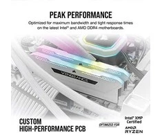 RAM Corsair Vengeance RGB Pro SL Baltas 16GB [2x8GB 3200MHz DDR4 CL16 DIMM]