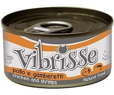 VIBRISSE konservai katėms su vištiena ir krevetėmis 70g 12vnt