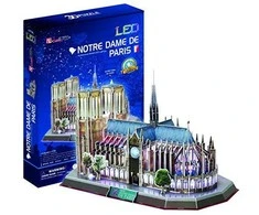 Puzzle 3D dėlionė CubicFun Notre Dame De Paris (su LED apšvietimu) 149 d.