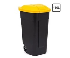 CURVER KOSZ NA ODPADY JUODA 110L /POKRYWA Geltona