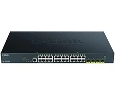 Šakotuvas D-LINK 28-Port Smart Managed PoE+ Gigabit Switch 4x 10G dlink žalias 3.0 24x 10/100/1000Mbit/s TP RJ-45 PoE prievadas 802.3at