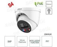 Dahua IP kamera HDW3549HP-AS-PV. 5MP FULL-COLOR. IR LED pašvietimas iki 30m. 2.8mm 97°. SMD, IVS
