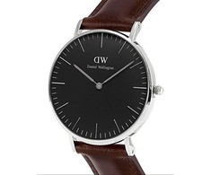 Laikrodis DANIEL WELLINGTON DW00100143. Kvarcas, Juoda Spalva. Moteris.