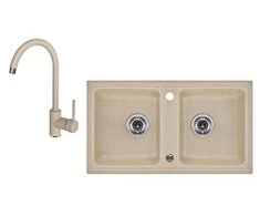 Deante granitinė virtuvinė plautuvė Deante Zorba su maišytuvu ZQZA7203, Sand