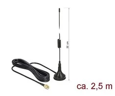 Delock Antenne LTE SMA St. 2dBi starr omni. Anschlusskabel RG-174 2,5m outdoor