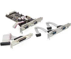 Kontrolierius Delock PCie x1 - 4x RS- 232 DB9 + LPT DB25 (89177)