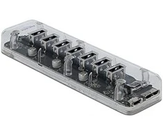Delock išorinis USB 3.0 šakotuvas su 7 skaidriais prievadais