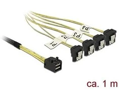 DELOCK SAS-Kabelis MiniSAS HD SFF-8643 > 4xSATA 7Pin gew. 1.0m