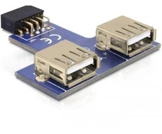 Delock USB adapteris Delock Pinheader - > 2x A BU / BU neprogeinander - 41824