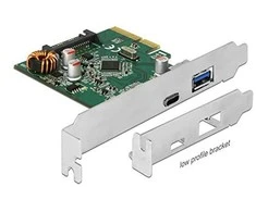 Delock PCIe x4 / 1x USB C tipo (USB3.2 Gen2) + 1x USB A tipo (USB3.2 Gen2)