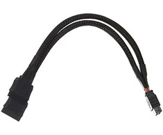 Delock SATA 15 kontaktų - SATA 15 kontaktų x2, 0,2 m, Juoda (60135)