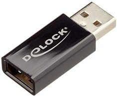 DELOCK Adapteris USB A /F 2.0 į USB A /M 2.0 su duomenų blokatoriumi juodas