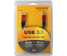 Delock Cable USB 3.0 A tipo kištukas > USB 3.0 A tipo kištukas 5 m Premium