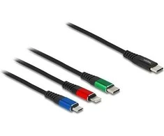 Delock USB Ladekabel 3 viename USB Type-C zu Lightning / Micro USB / USB Type-C