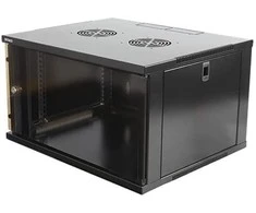 19 "spintelė, 6U, 540x450mm, tvirtinama prie sienos arba pastatoma, stiklinės durys DELTACO / 19-5406B