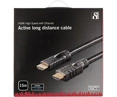 DELTACO Aktyvus HDMI kabelis, 4K, Ultra HD, HDMI Type A ha, 15m, juodas / HDMI-1150