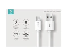 USB laidas Devia Smart microUSB 1.0m baltas