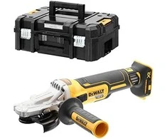 Dewalt akumuliatorinis kampinis šlifuoklis su plokščia galvute 18 V, 125mm (DCG405FNT-XJ)