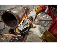 Dewalt akumuliatorinis kampinis šlifuoklis su plokščia galvute 18 V, 125mm (DCG405FNT-XJ)