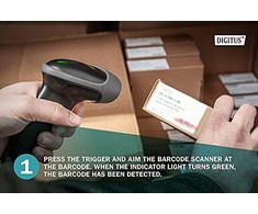 Assmann elektroninis DIGITUS 2D brūkšninių kodų skaitytuvas, dvikryptis 200 nuskaitymų/sek. 2 m USB-RJ45 kabelis su laikikliu