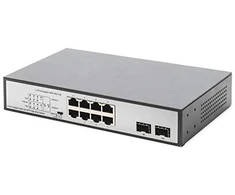 Šakotuvas Assmann Electronic DIGITUS 8 Port Gigabit Switch 8xRJ45 6xPoE + 2G SFP 180W 802.3 af/at/bt standarto palaikymas