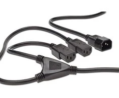 Assmann Electronic DIGITUS maitinimo laido skirstytuvo kabelis C14 - 2x C13 M/F 1.7m H05VV-F3G 1.0qmm/0.75qmm bl