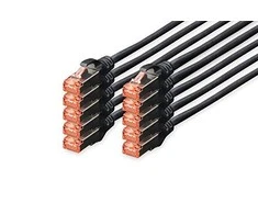 Digitus Patrikas CAT6, S- FTP, 3m, juoda, 10 vienetų (DK- 1644 - 030- BL- 10)