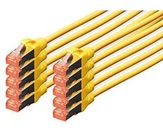 Digitus Patrikas CAT6, S-FTP, 0,5 m, geltona, 10 vienetų (DK- 1644 -005- Y- 10)
