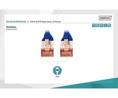 Digitus Pečkordas CAT6, S- FTP, 0,25 m, mėlyna, 10 vienetų (DK- 1644- 0025- B- 10)