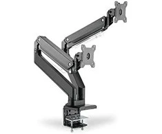 Assmann Electronic DIGITUS dvigubos dujinės spyruoklės Monitorius stalinis laikiklis 2x 35 colių 2x15 kg max juodas