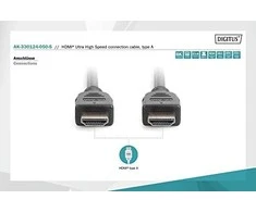 Assmann Electronic Assmann elektroninis ASSMANN jungiamasis kabelis HDMI Ultra HighSpeed Ethernet 8K 60Hz UHD tipas HDMI A/HDMI A M/M 5m