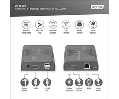 „Switch Digitus DIGITUS HDMI KVM IP“ ilgintuvas, „Full HD“ 1,2 m kabelis