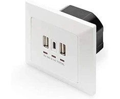 Digitus Skaitmenas | Lizdas su USB A ir USB-C prievadais, įmontuotas